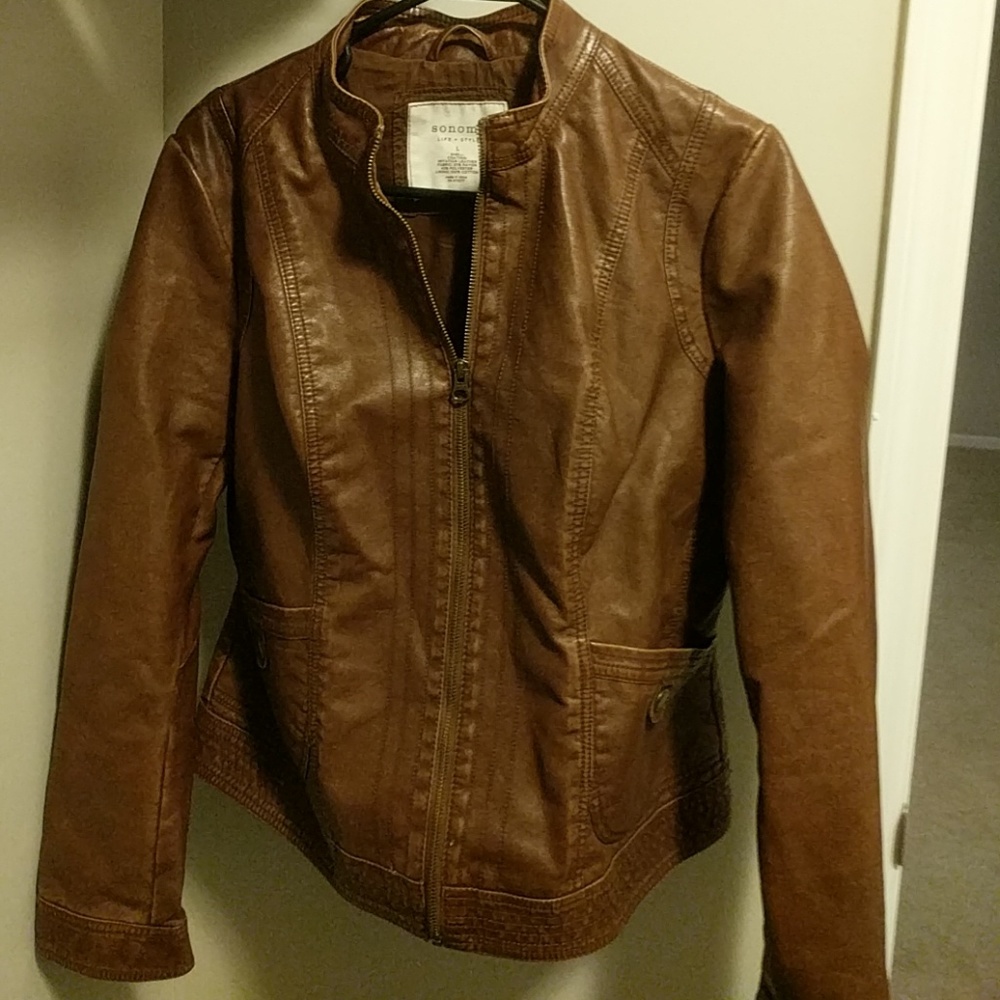 Brown leather jacket